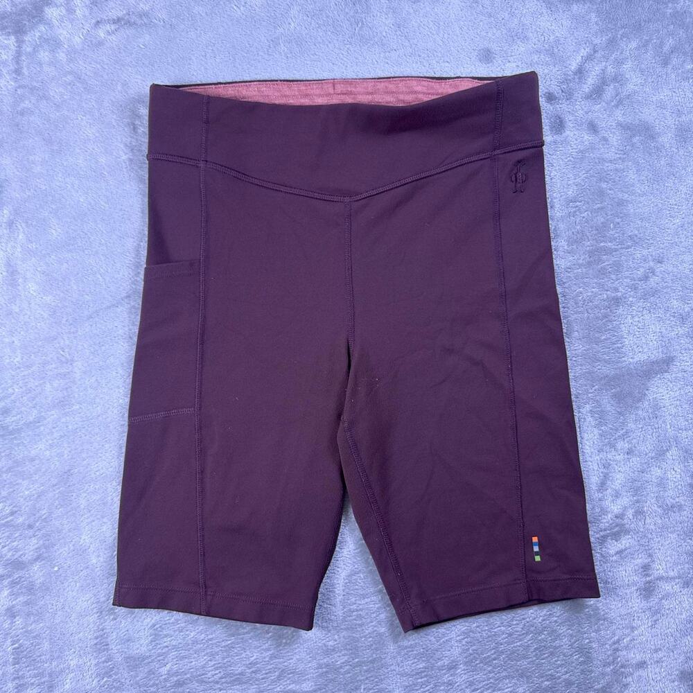 Smartwool Women’s Medium Purple Biker Shorts High Rise Side Pockets